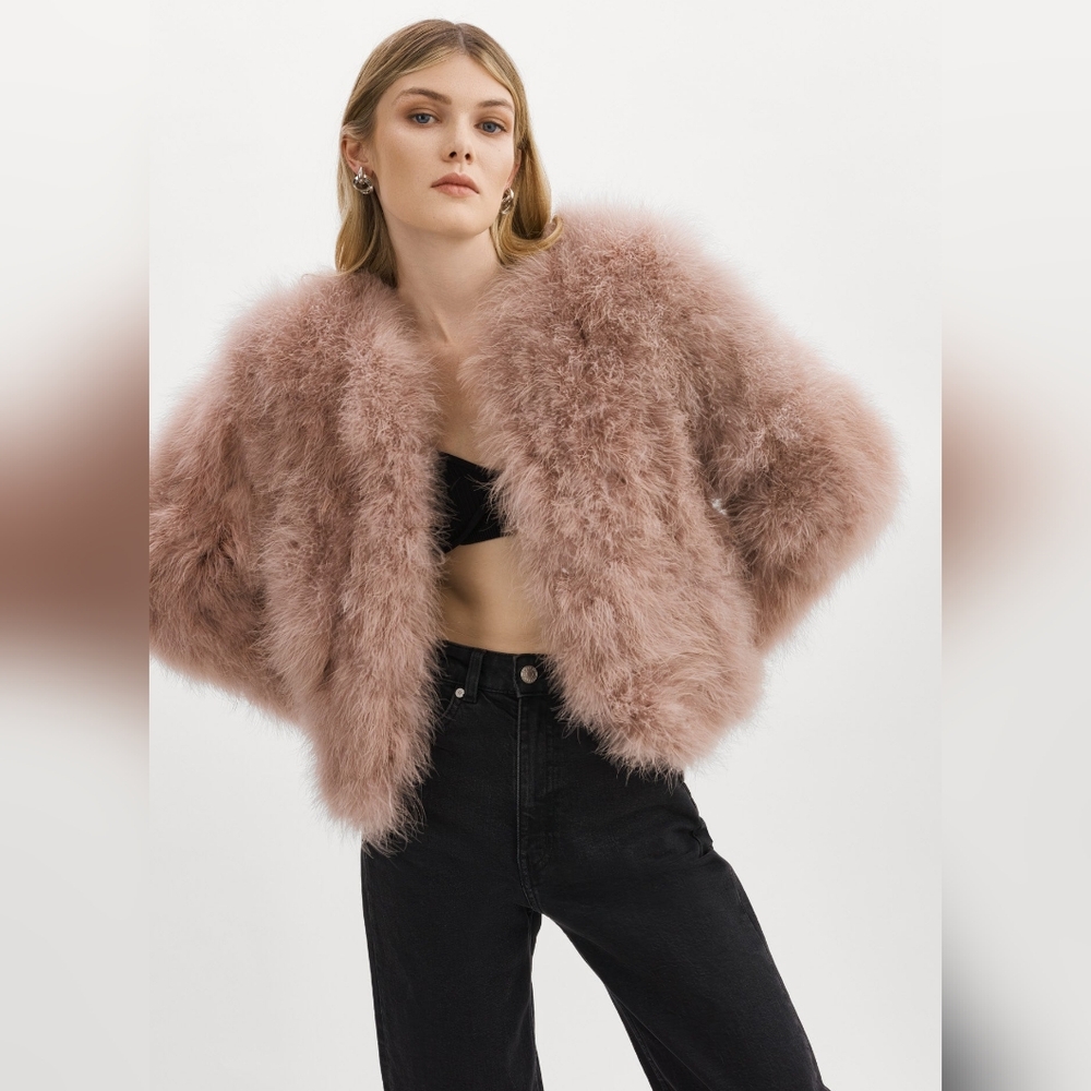 Lamarque Blush Turkey Feather Jacket